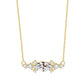East-west marquise surrounded by round cubic zirconia on 18K gold vermeil.