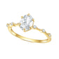 Oval ring on 18K gold vermeil band with 6 small cubic zirconia in the band